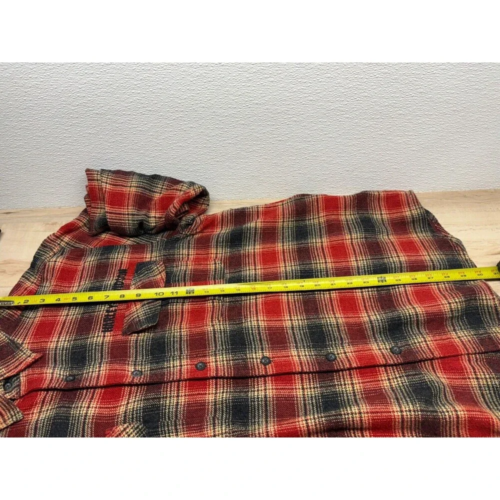 Harley Davidson Mens Long Sleeve Plaid Shirt Button Down Size: L 100% Cotton
